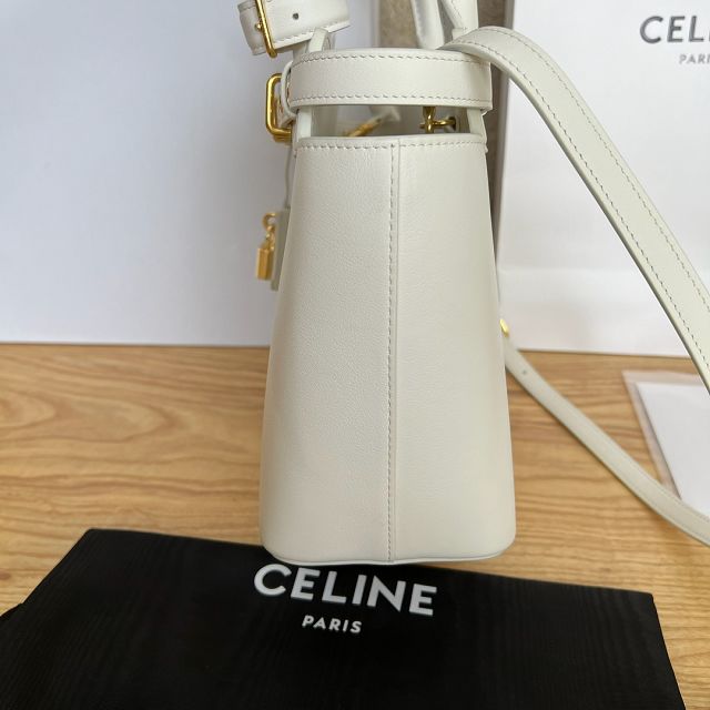 Celine original calfskin conti small handbag 114543 white