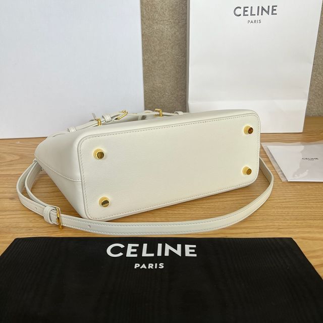 Celine original calfskin conti small handbag 114543 white