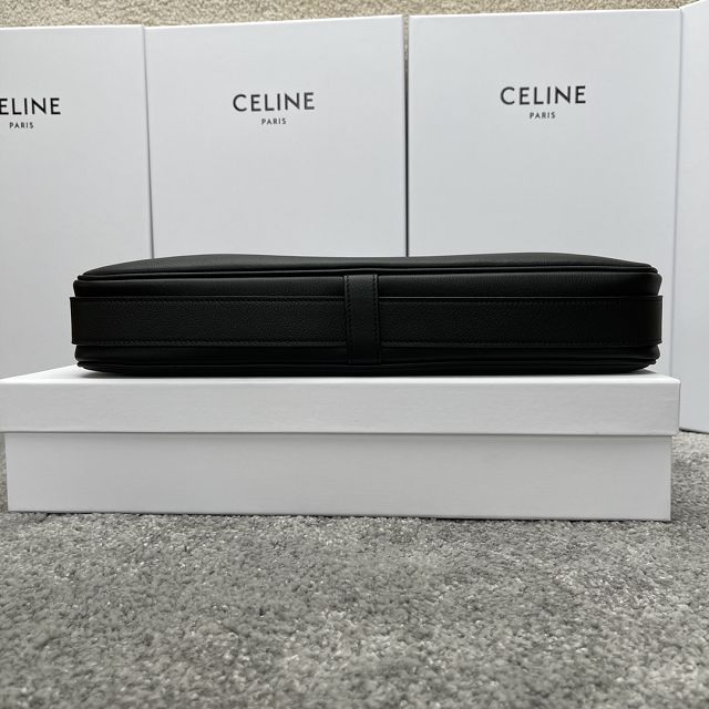 Celine original calfskin medium romy bag 197443 black