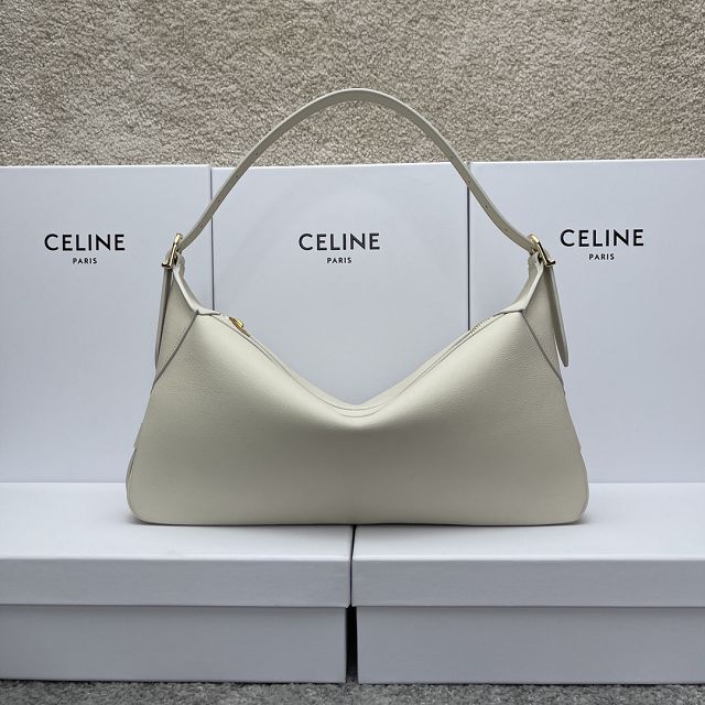 Celine original calfskin medium romy bag 197443 white