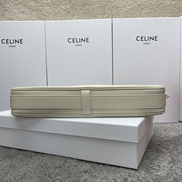 Celine original calfskin medium romy bag 197443 white