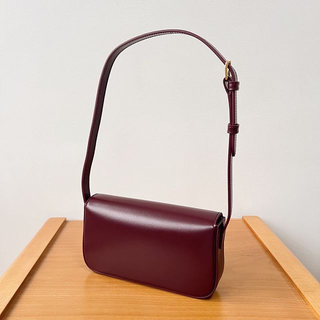 Celine original calfskin triomphe shoulder bag 194143 bordeaux