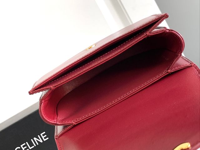 Celine original patent calfskin mini besace bag 10L063 bordeaux