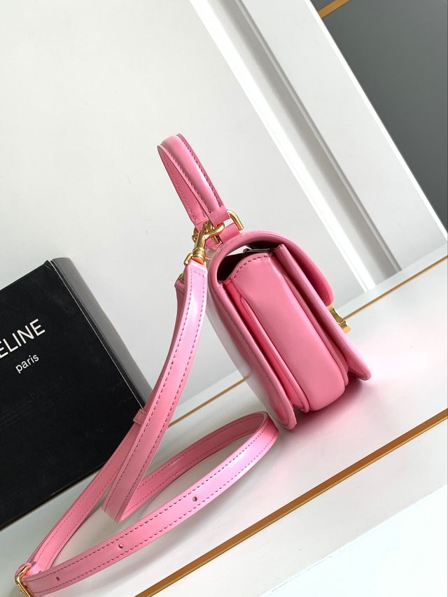 Celine original patent calfskin mini besace bag 10L063 pink