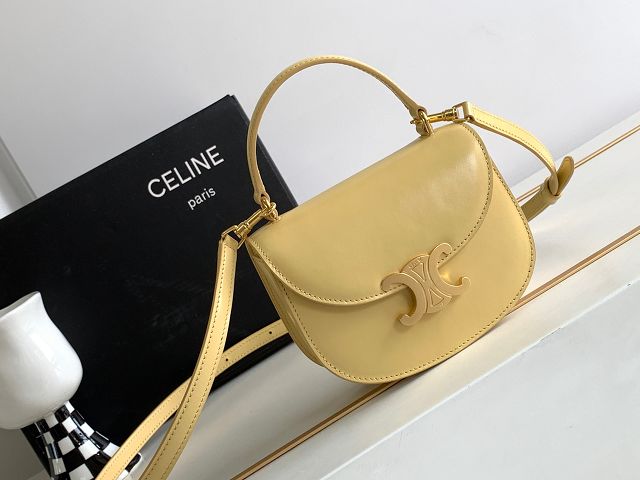 Celine original patent calfskin mini besace bag 10L063 yellow