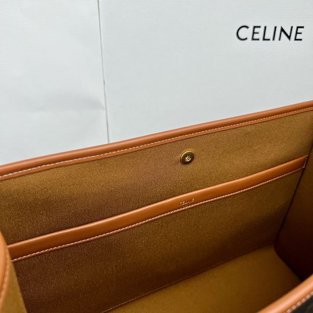 Celine original triomphe canvas medium tote bag 199742 tan