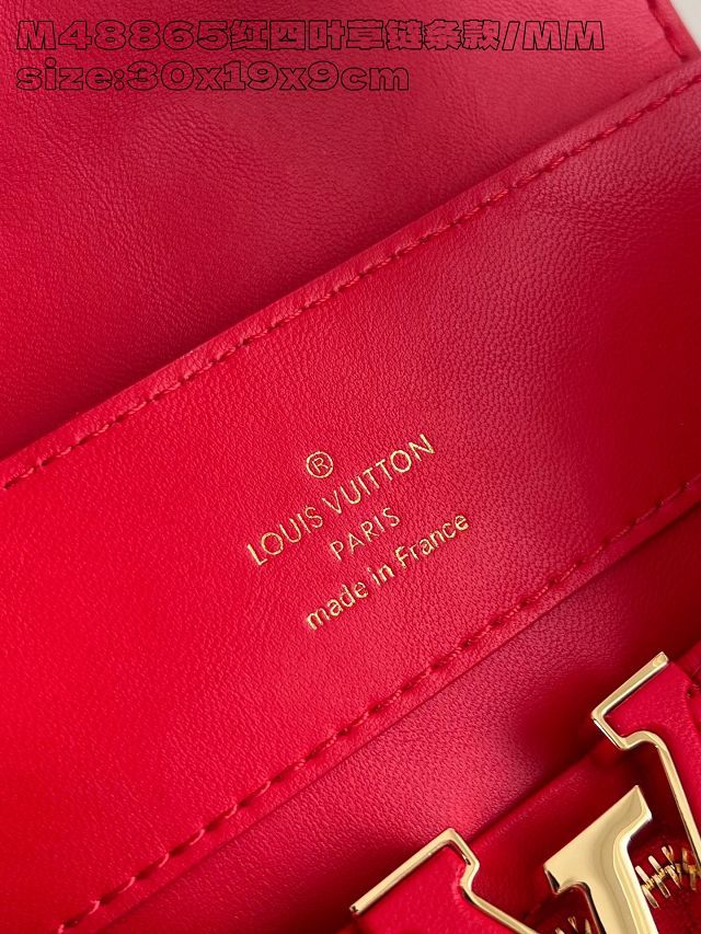 Louis vuitton original lambskin capucines east west MM M25284 red