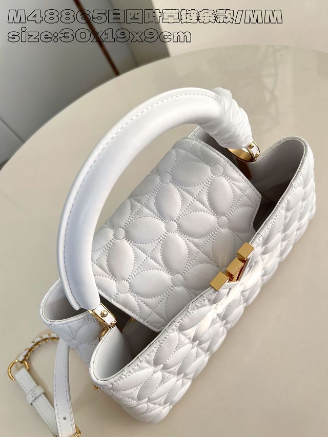 Louis vuitton original lambskin capucines east west MM M25284 white