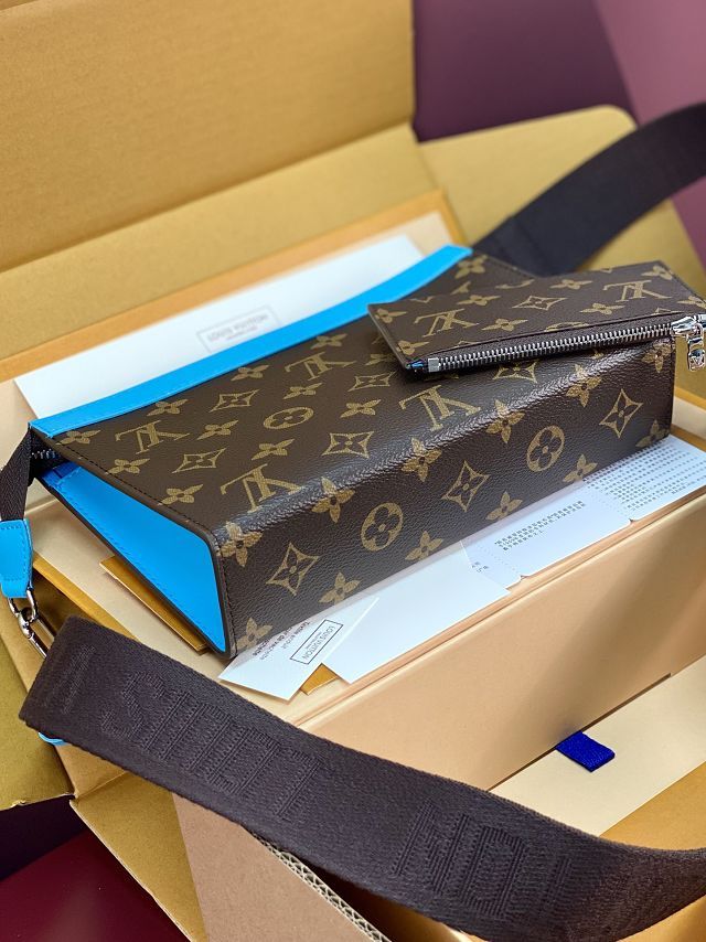 Louis vuitton original monogram canvas wearable wallet M81124 blue