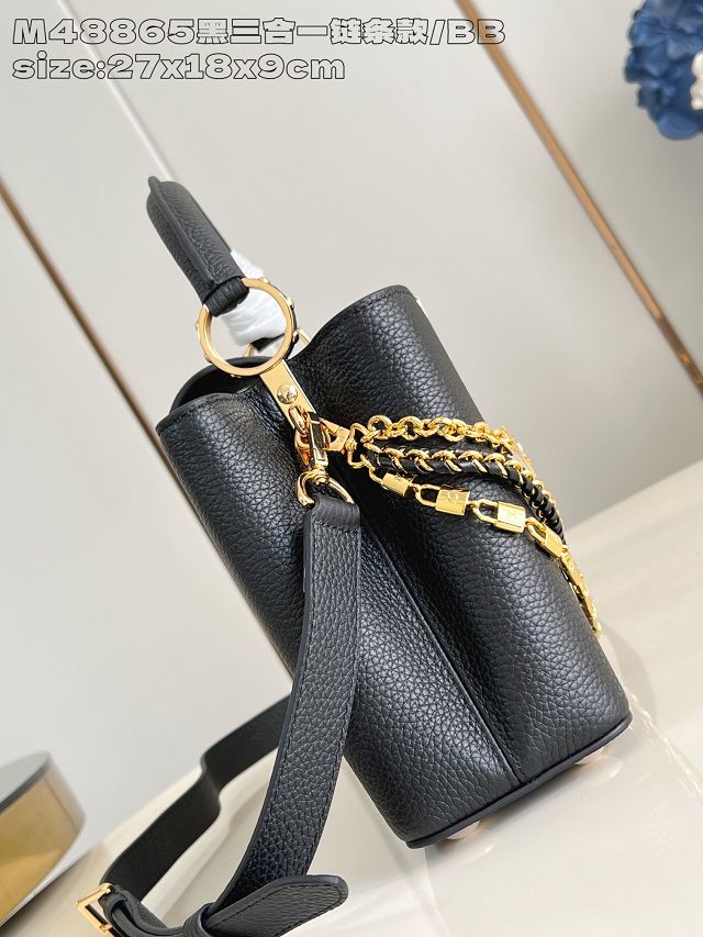 Louis vuitton original calfskin capucines BB M12345 black