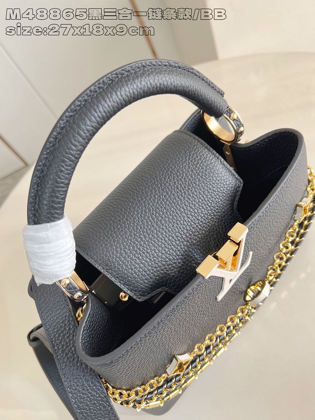 Louis vuitton original calfskin capucines BB M12345 black