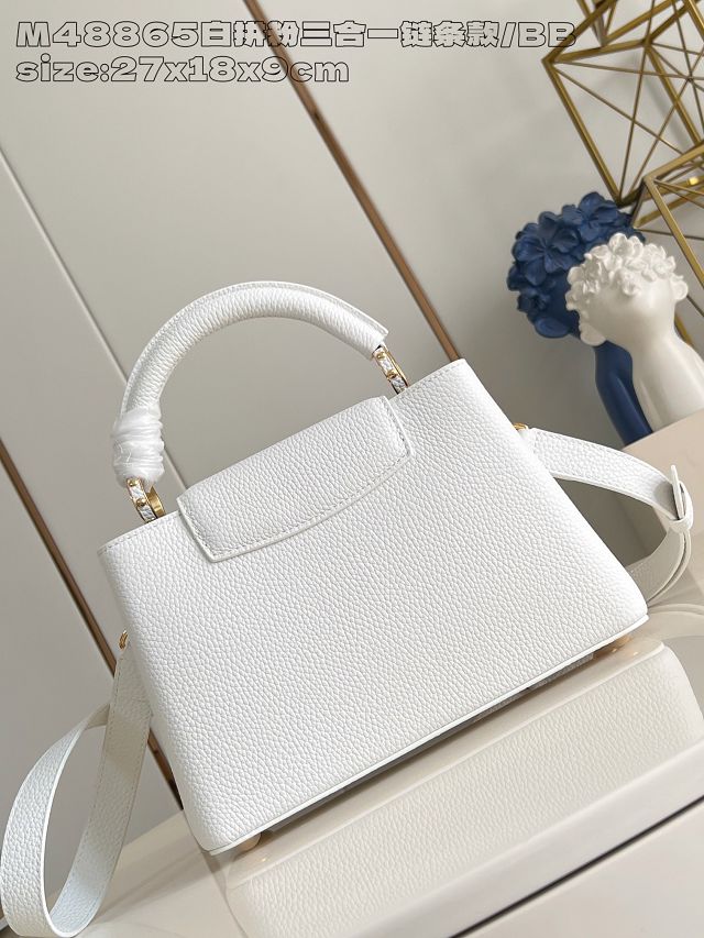 Louis vuitton original calfskin capucines BB M12345 white