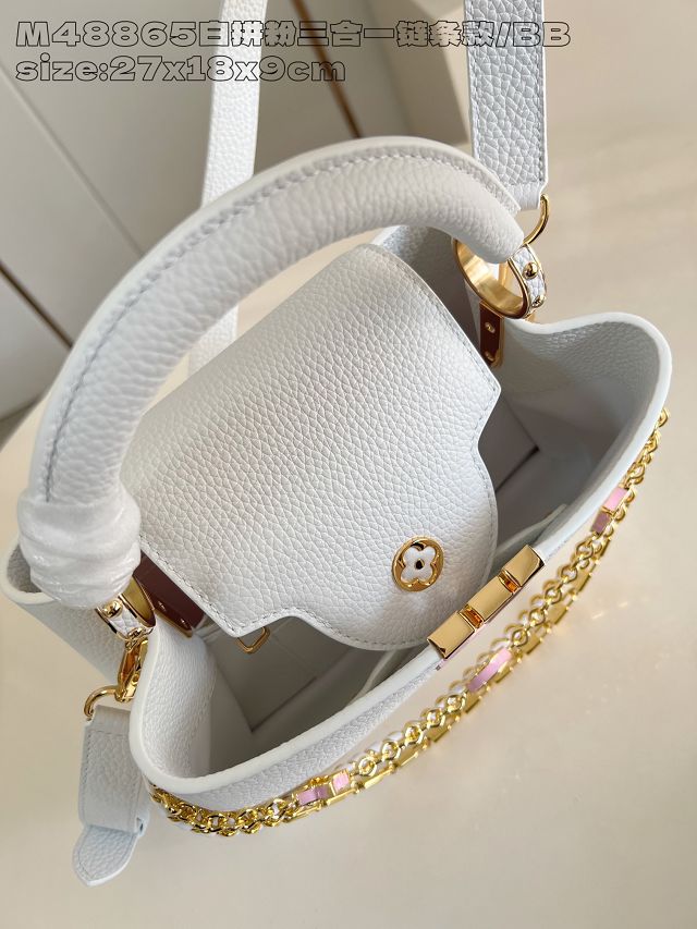 Louis vuitton original calfskin capucines BB M12345 white