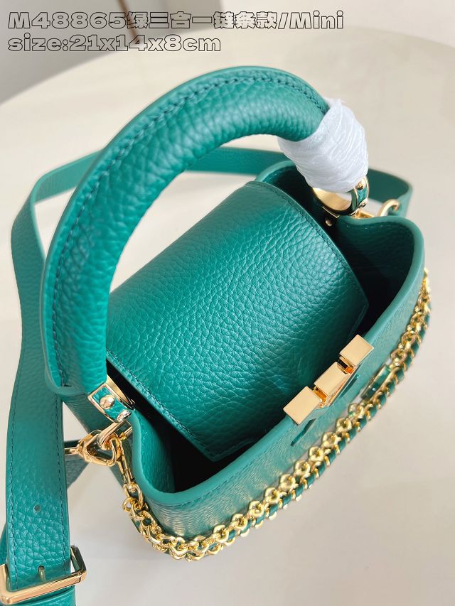 Louis vuitton original calfskin capucines mini M11906 green