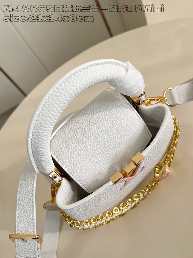 Louis vuitton original calfskin capucines mini M11906 white