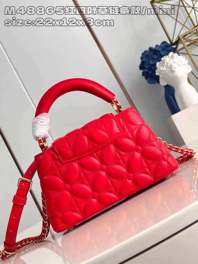 Louis vuitton original lambskin capucines east west mini M25283 red