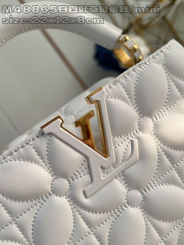 Louis vuitton original lambskin capucines east west mini M25283 white