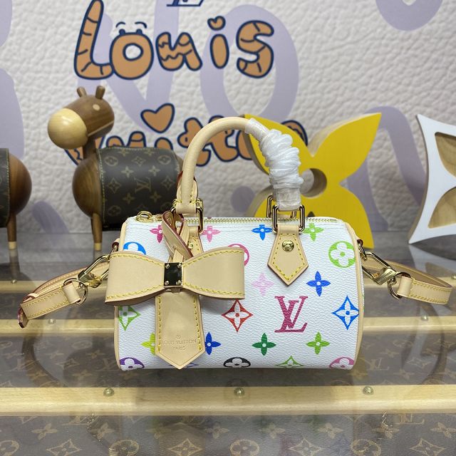 Louis vuitton original monogram canvas nano speedy M13391 white