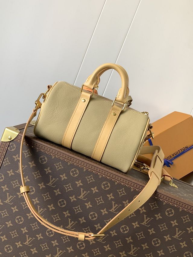 Louis vuitton original calfskin keepall 25 M12627 beige