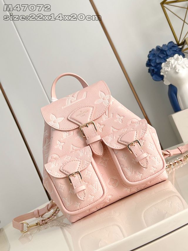 Louis vuitton original calfskin mini backpack M12987 light pink