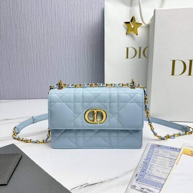 Dior original calfskin mini caro bag M9240 blue