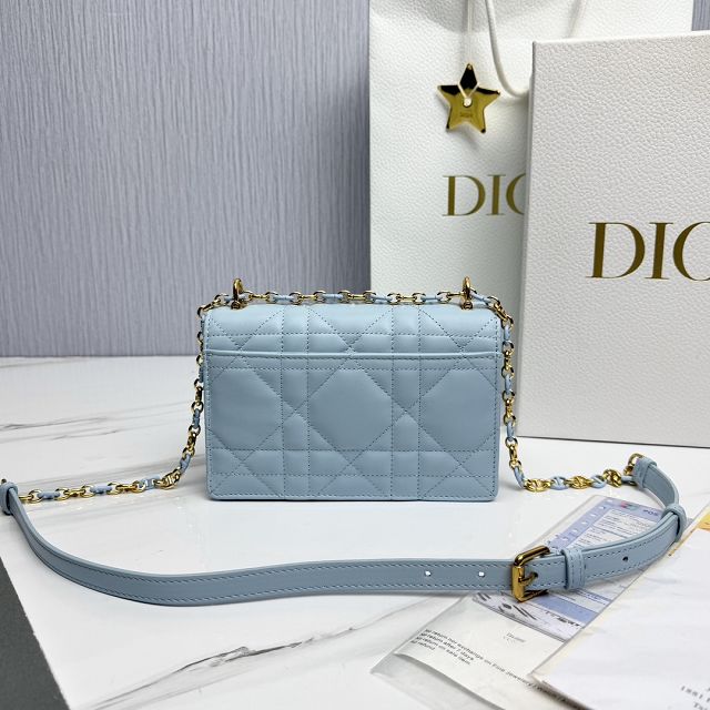 Dior original calfskin mini caro bag M9240 blue