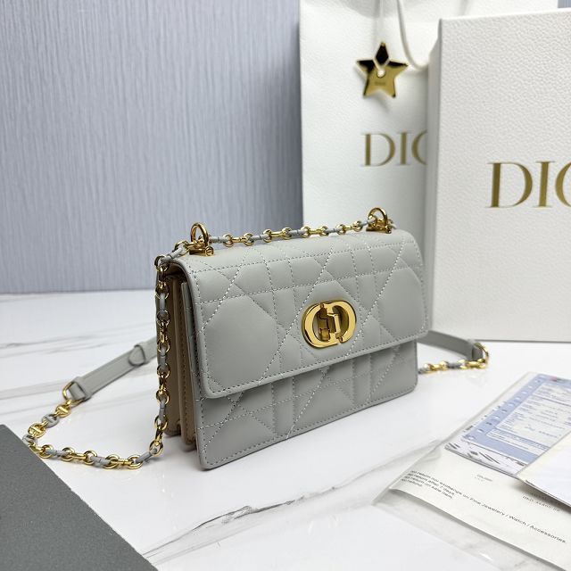 Dior original calfskin mini caro bag M9240 cloud grey