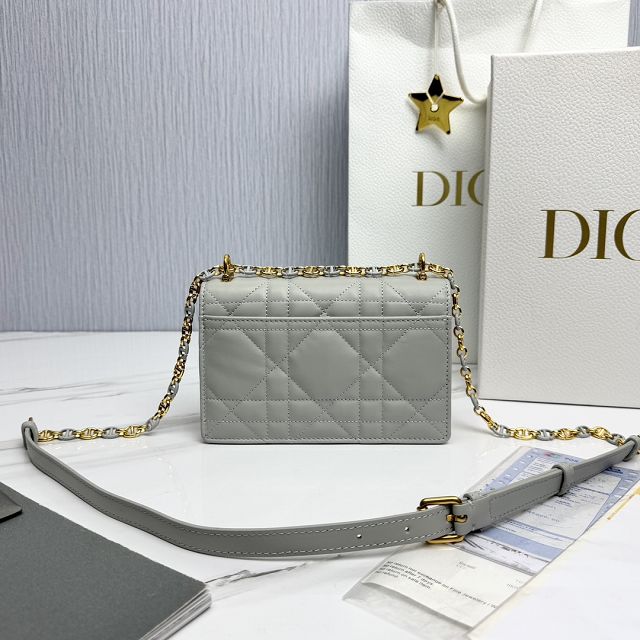 Dior original calfskin mini caro bag M9240 cloud grey