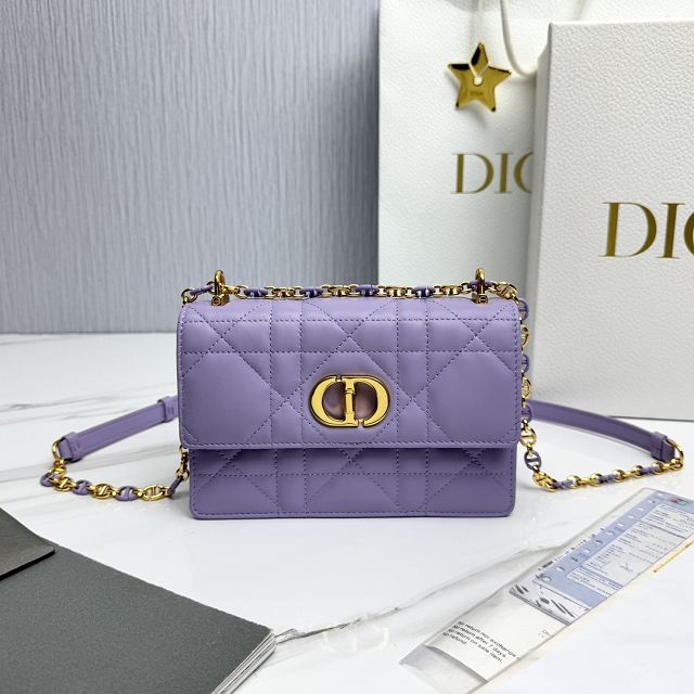 Dior original calfskin mini caro bag M9240 purple