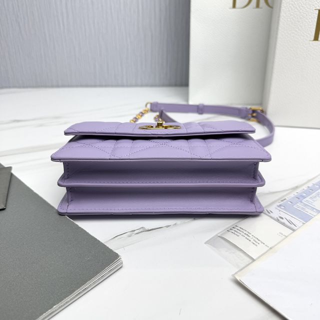 Dior original calfskin mini caro bag M9240 purple