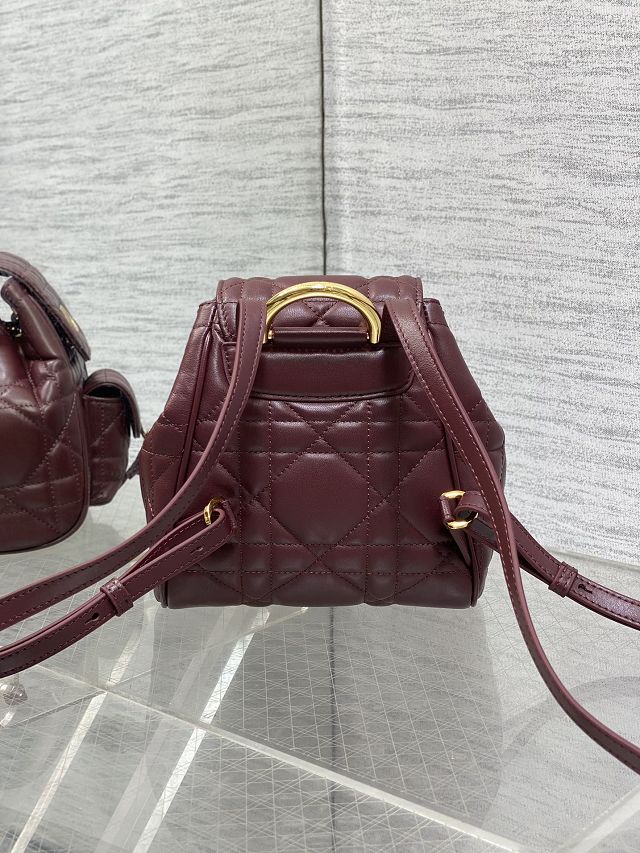 Dior original lambskin small caro backpack M6302 bordeaux