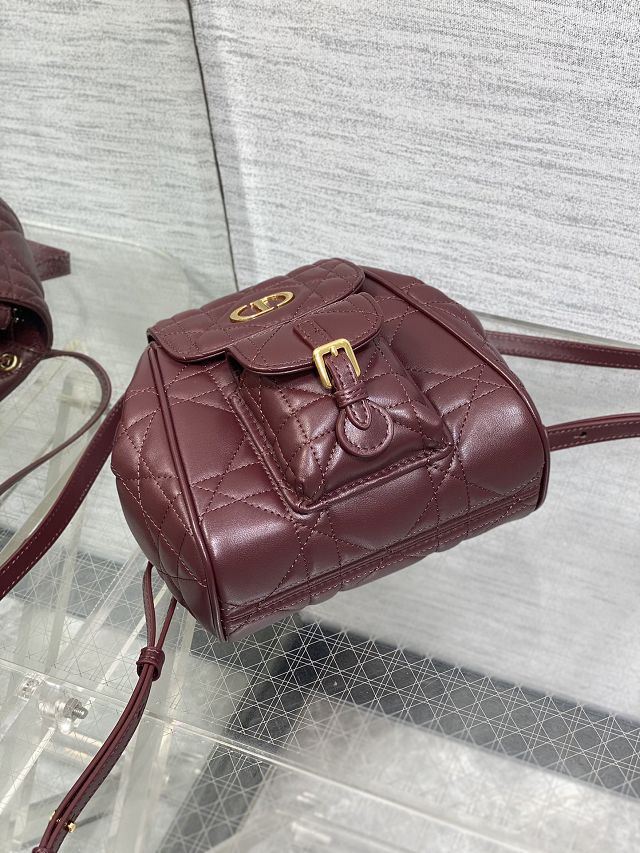 Dior original lambskin small caro backpack M6302 bordeaux