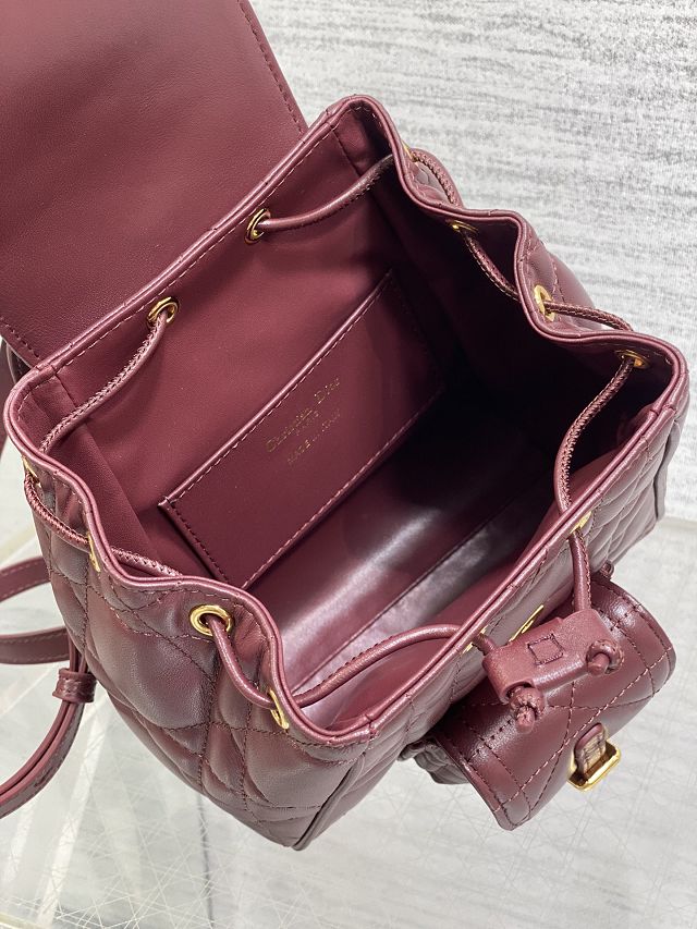 Dior original lambskin small caro backpack M6302 bordeaux