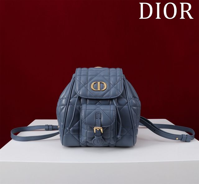 Dior original lambskin small caro backpack M6302 navy blue