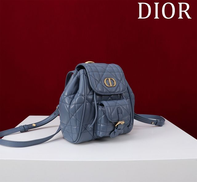 Dior original lambskin small caro backpack M6302 navy blue