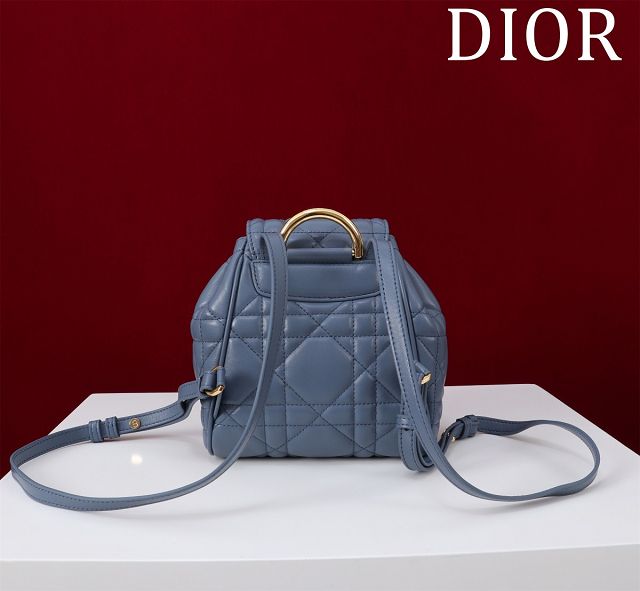 Dior original lambskin small caro backpack M6302 navy blue