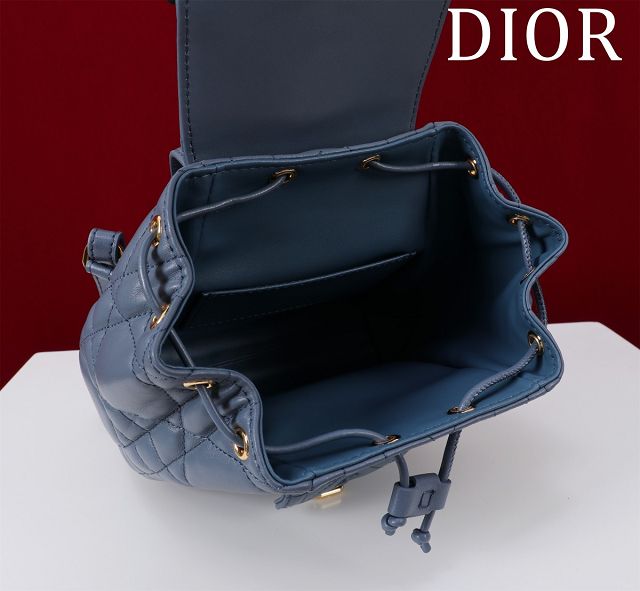 Dior original lambskin small caro backpack M6302 navy blue