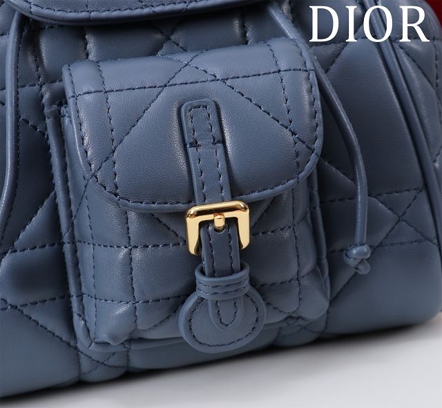 Dior original lambskin small caro backpack M6302 navy blue