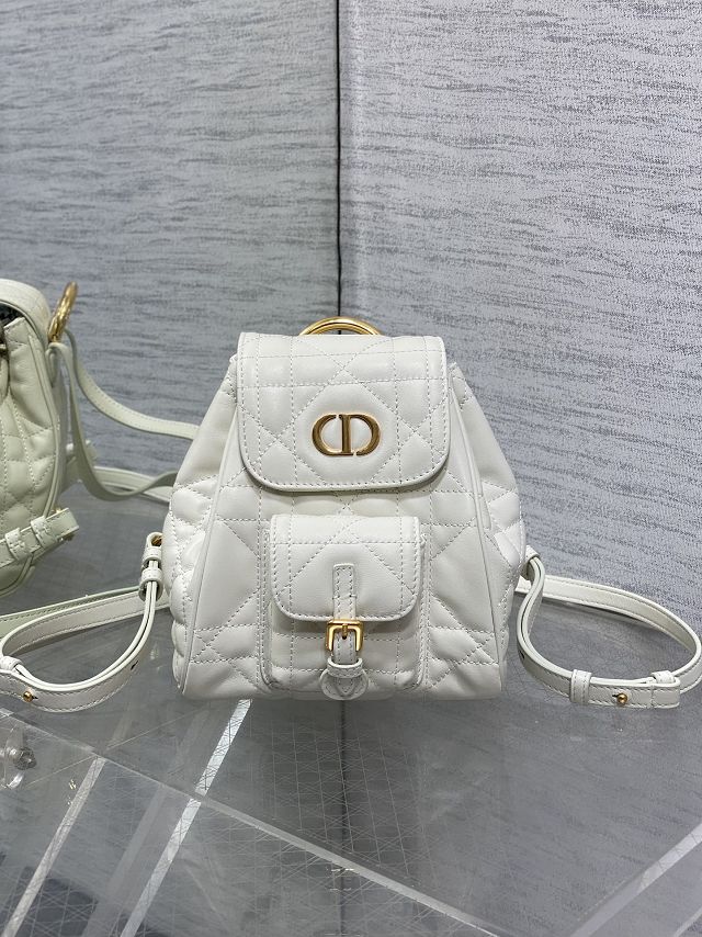 Dior original lambskin small caro backpack M6302 white