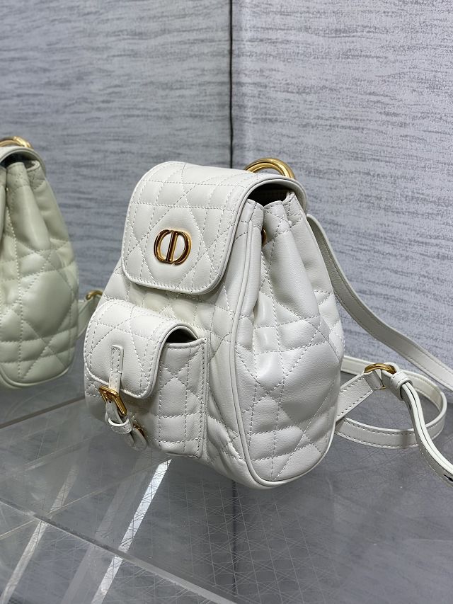 Dior original lambskin small caro backpack M6302 white