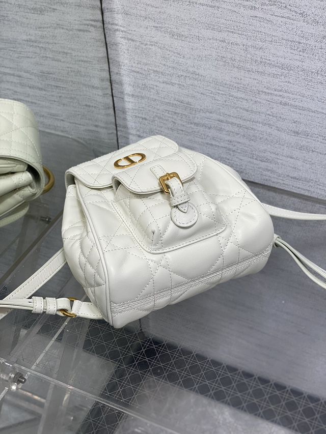 Dior original lambskin small caro backpack M6302 white