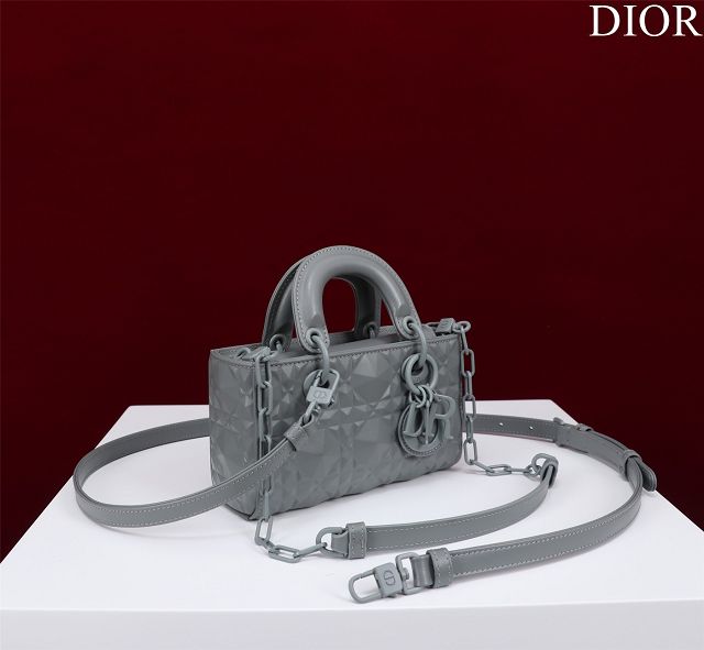 Dior original calfskin lady D-Joy micro bag S0910 grey