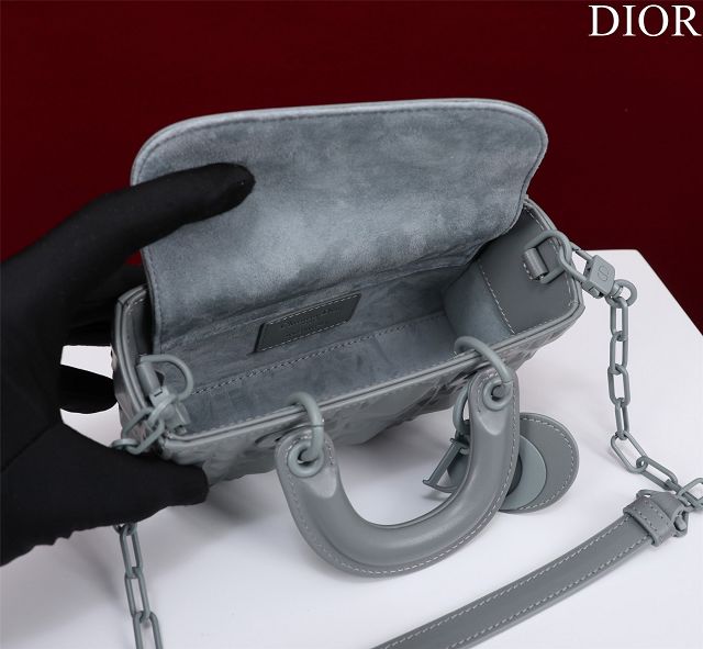 Dior original calfskin lady D-Joy micro bag S0910 grey