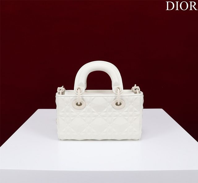 Dior original calfskin lady D-Joy micro bag S0910 white