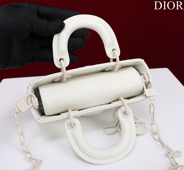 Dior original calfskin lady D-Joy micro bag S0910 white