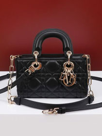 Dior original lambskin lady D-Joy micro bag S0910 black