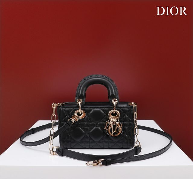 Dior original lambskin lady D-Joy micro bag S0910 black