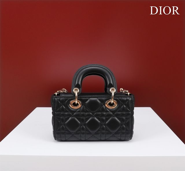 Dior original lambskin lady D-Joy micro bag S0910 black