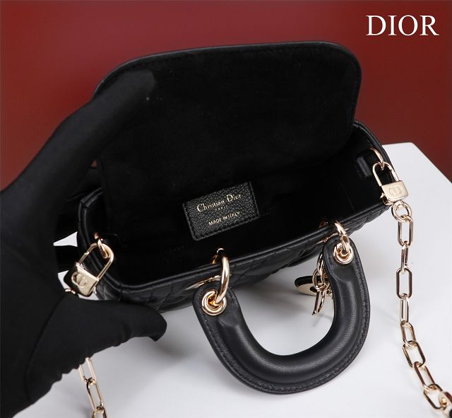 Dior original lambskin lady D-Joy micro bag S0910 black