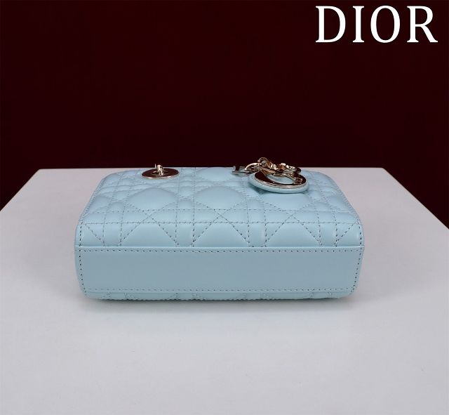 Dior original lambskin lady D-Joy micro bag S0910 blue